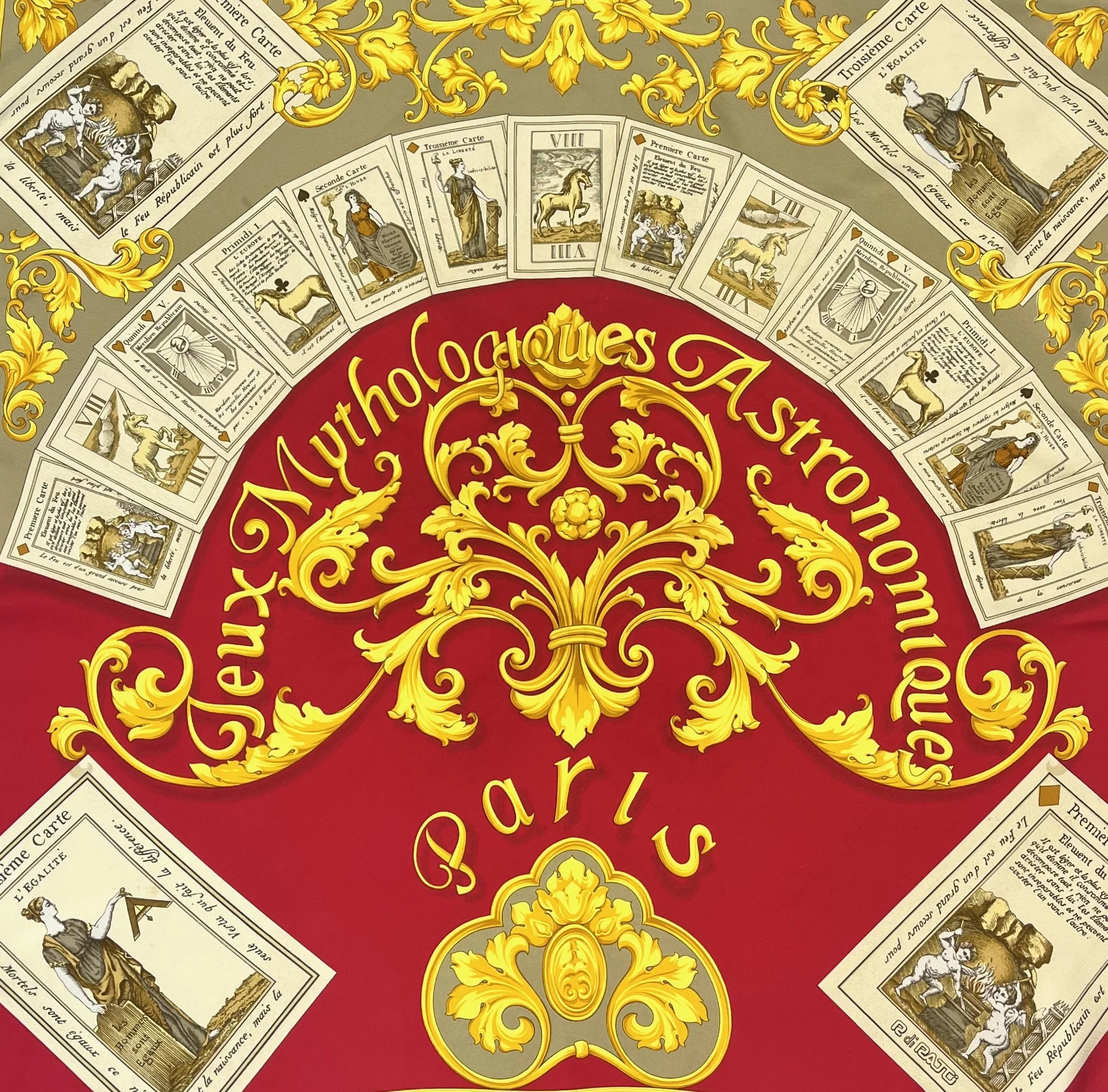 r*x様 HERMES ヴィンテージブローチ Vintage R di Ratti Mythology Astronomy Paris Novelty Print Hermes